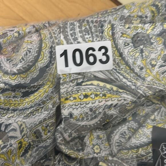 Stacy Adams Gray Yellow Paisley Longsleeve Button Up Dress Shirt Size 17 - Picture 9 of 9